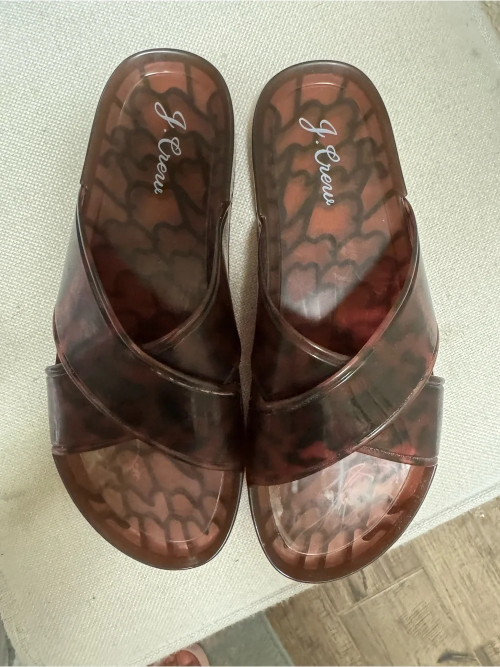 Like New, JCrew tortoise Sumner sandals.